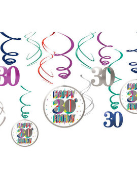 Here's To 30 Value Pack Swirl Decoration