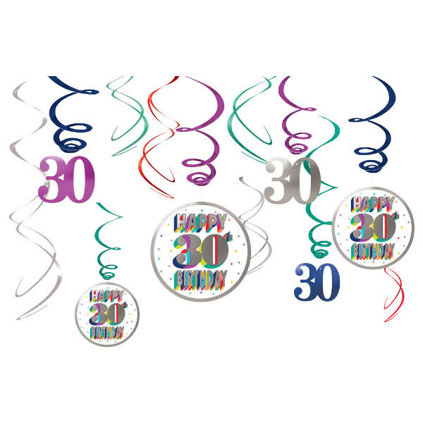 Here's To 30 Value Pack Swirl Decoration