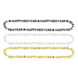Happy New Year Beads 3 Pack - Black, Silver, Gold