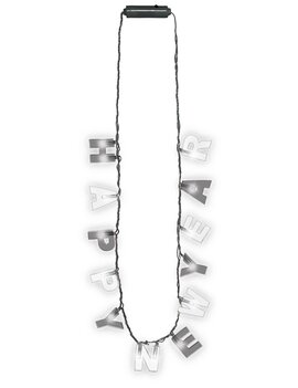 Happy New Year Light Up Necklace - Black, Silver, Gold