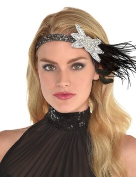 Glitzy Headband - Silver & Black