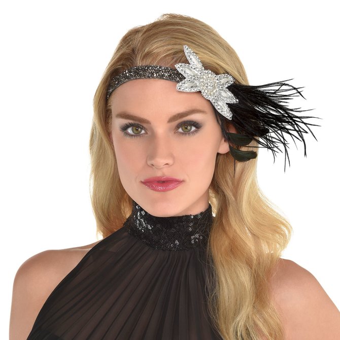 Glitzy Headband - Silver & Black