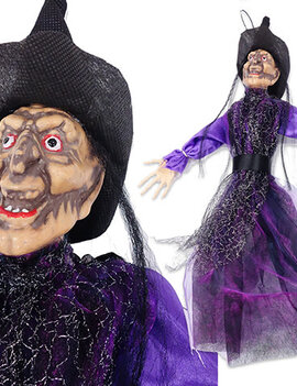 5-Led Organza Hanging Witch -24"