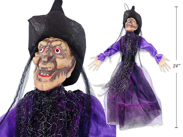 5-Led Organza Hanging Witch -24"