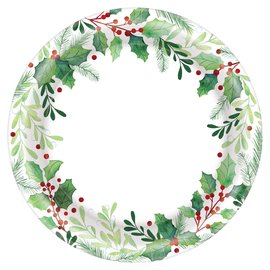 Traditional Holly Plates, 8 1/2" 40ct