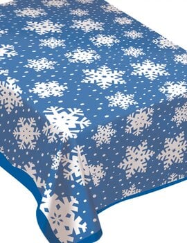 Clear Plastic Table Cover - Snowflake