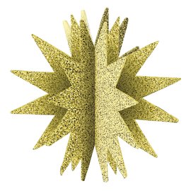 3D Glitter Starburst Decoration - Gold