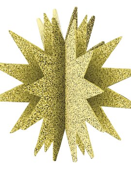 3D Glitter Starburst Decoration - Gold