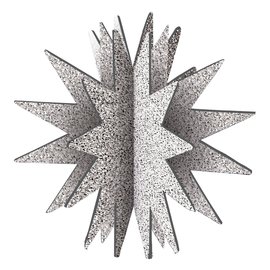 3D Glitter Starburst Decoration - Silver