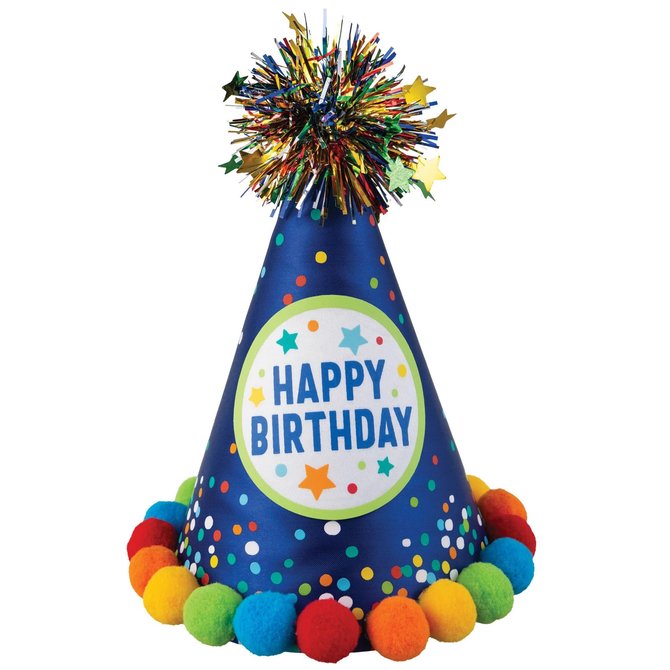 Primary Birthday Cone Hat - POP! Party 