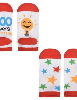 100th Day of School No Show Socks