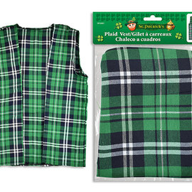 St. Pats Green Plaid Vest