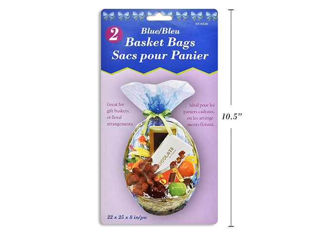 2pk Blue Coloured Basket Bags
