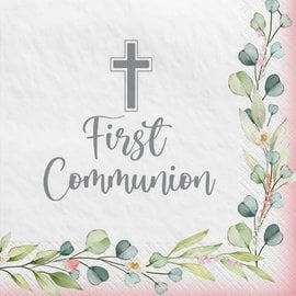 My First Communion Luncheon Napkins - Pink -40ct