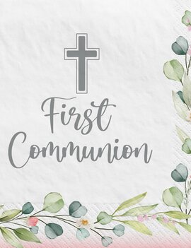My First Communion Luncheon Napkins - Pink -40ct