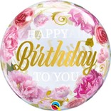22" Birthday to You Peonies Bubble Balloon