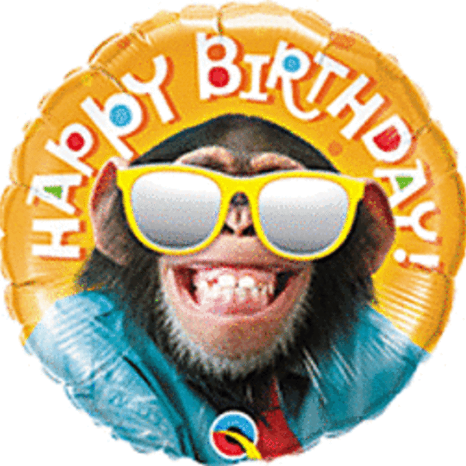 18" Birthday Smilin Chimp Balloon
