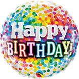 18" Birthday Rainbow Confetti Balloon