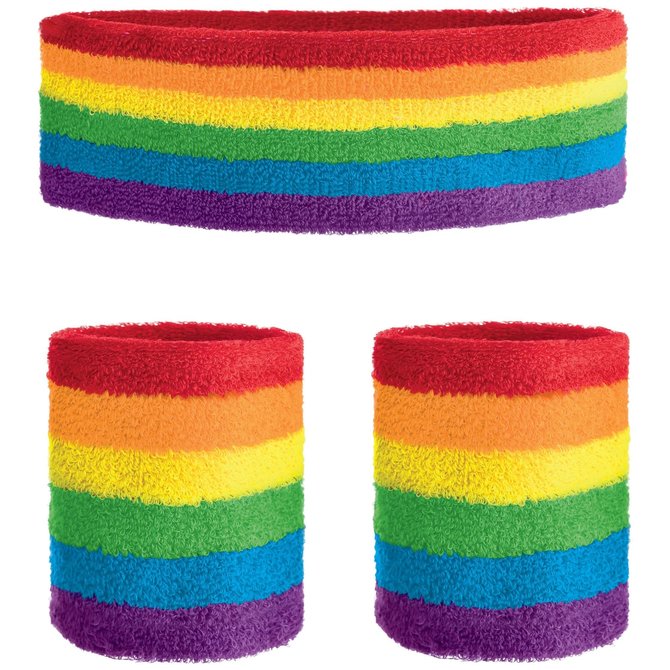 Rainbow Headband and Sweatband