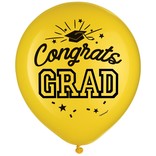 Grad 12" Latex Balloons - Yellow, 15ct