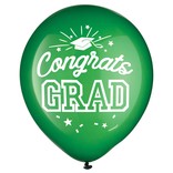 Grad 12" Latex Balloons - Green 15ct