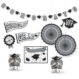 Grad Room Decorating Kit - White 10pc