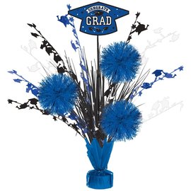 Grad Tinsel Burst Centerpiece - Royal Blue