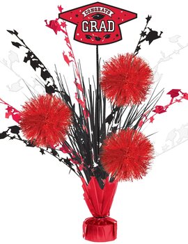 Grad Tinsel Burst Centerpiece - Red