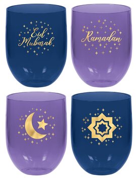 Eid Stemless Drinking Glasses -4ct