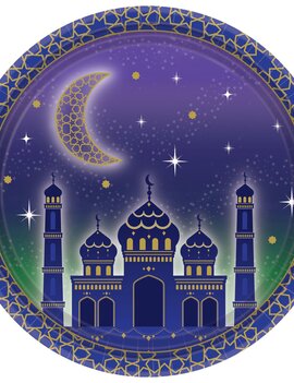 Eid Celebration Round Plates, 7" -8ct