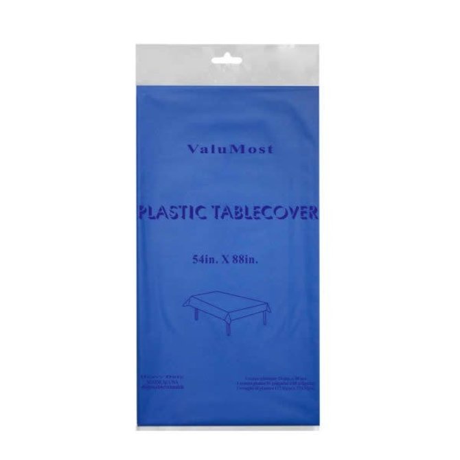 Royal Blue Plastic Table Cover, rectangular 54"x108"