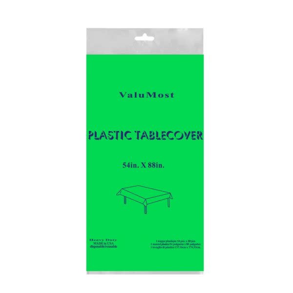 Kiwi Rectangular Plastic Table Cover, 54" x 108"