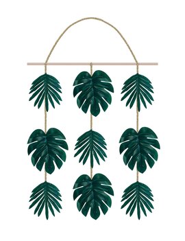Faux Palm Leaf Hanging Decor