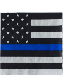 Police Thin Blue Line Lunch Napkins - 16ct