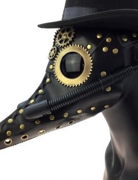 Plague Dr. Black & White Leather Mask 2/set Steampunk Themed