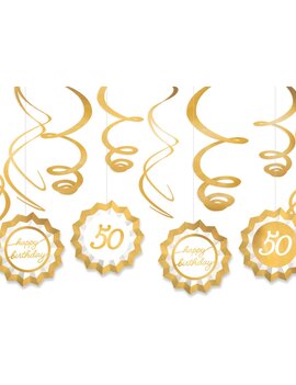 Golden Age Birthday 50th Fan & Swirl Decorating Kit