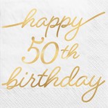 Golden Age Birthday 50th Beverage Napkins -16ct
