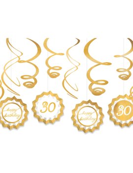 Golden Age Birthday 30th Fan & Swirl Decorating Kit