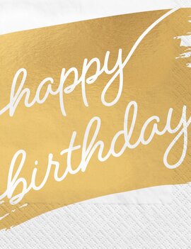 Golden Age Birthday Luncheon Napkins -16ct