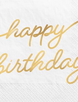 Golden Age Birthday Beverage Napkins -16ct