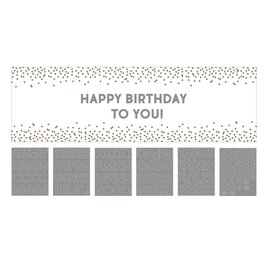 Birthday Accessories Silver & Gold Giant Customizable Banner