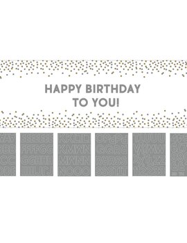 Birthday Accessories Silver & Gold Giant Customizable Banner