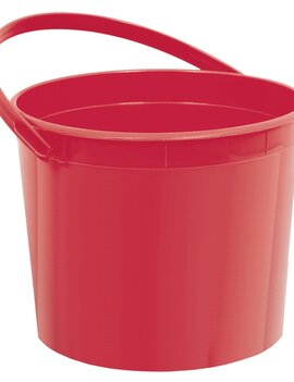 Apple Red Plastic Bucket w/Handle