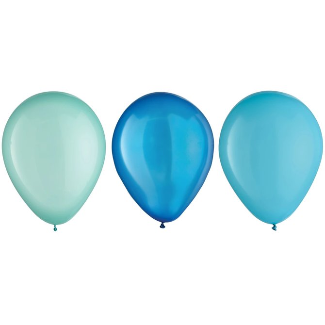 Aqua Blue 5" Latex Balloon Assortment -25ct