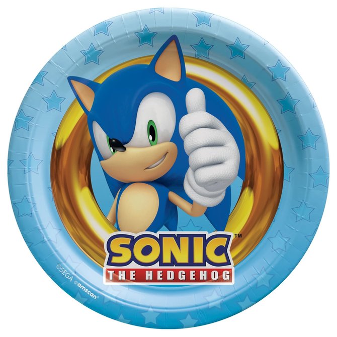 Sonic 7" Round Plates -8ct