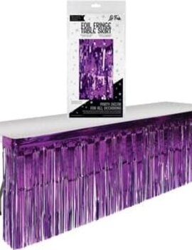 Purple Foil Fringe Table Skirt -9' x 2.4'