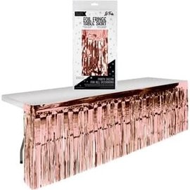 Rose Gold Foil Fringe Table Skirt -9' x 2.4'