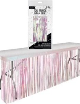 Iridescent Foil Fringe Table Skirt -9' x 2.4'