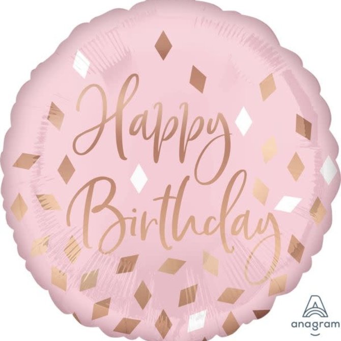 Blush Birthday Foil Balloon, 18"