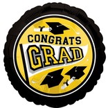 Congrats Grad School Color Foil Balloon - Yellow 18"